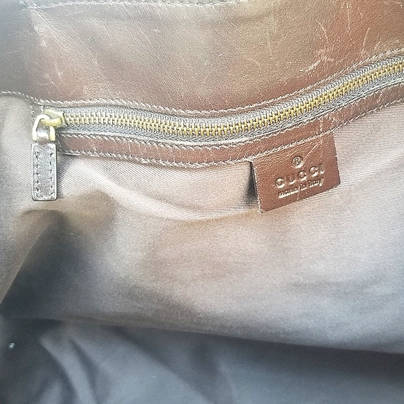 Auth Gucci large GG canvas leather tote - Picture 15 of 16